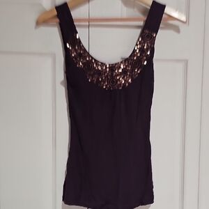 Flounce tbd Purple Sequin Embellished Tank Top XS
